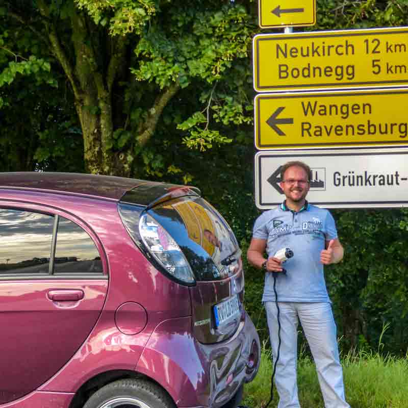 Stefan Wirl mit Elektroauto an die Ostsee mit der Schwäbischen Zeitung